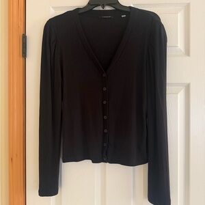 Tahari Black Button-Down Shirt